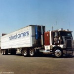 328 brown cabover with trailer 3465