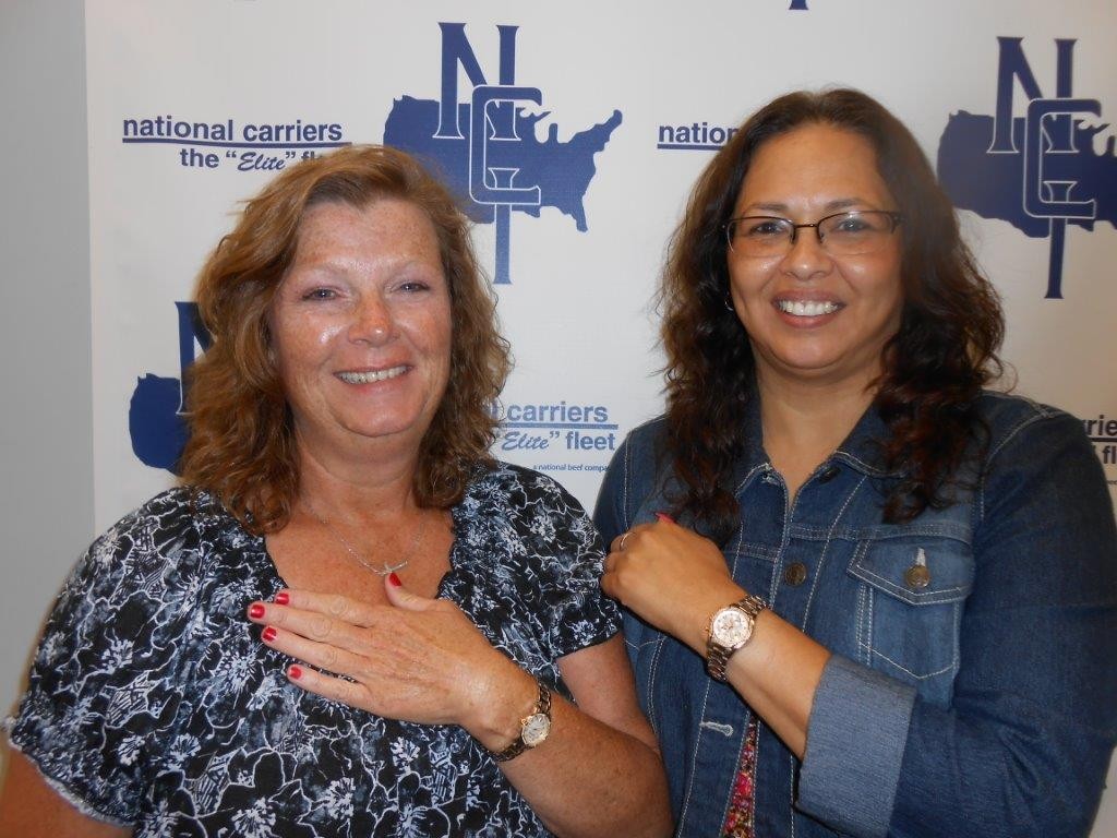 Mary James and Mary Marquez model their service watches 